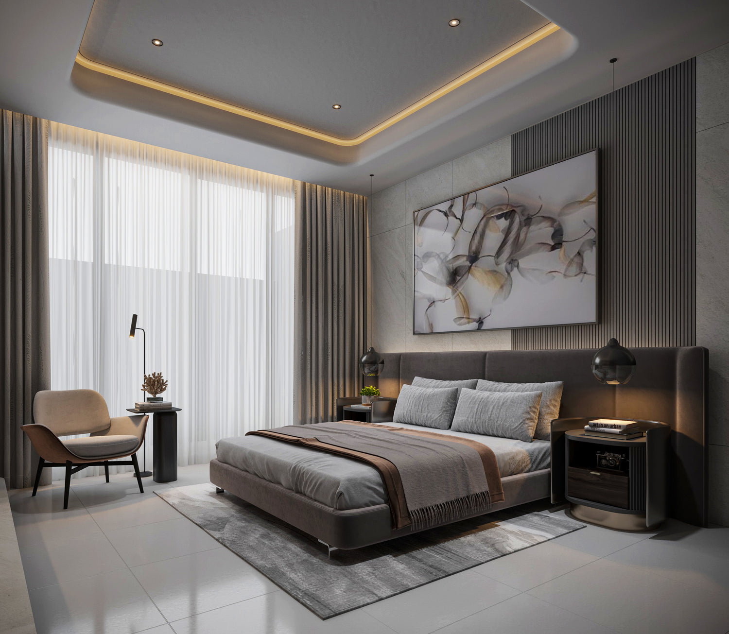 bedroom white aesthetic interior design vizthetics 3D visualization